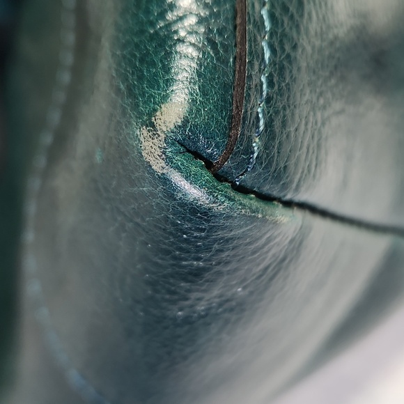 Patricia Nash Seluci Blue Coral Green Leather Backpack Nwt - Picture 10 of 11